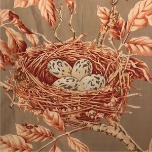 Brunschwig and Fils “The Walnut Grove” Nesting Birds vintage fabric. 1998